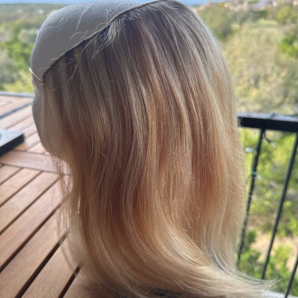 Dark blond halo topper hair piece - Picture 4 of 5